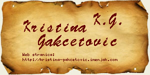 Kristina Gakčetović vizit kartica